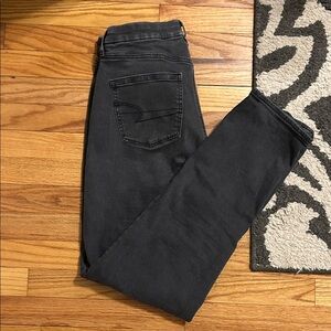 Women’s Dark Grey/Distressed Black Jeans